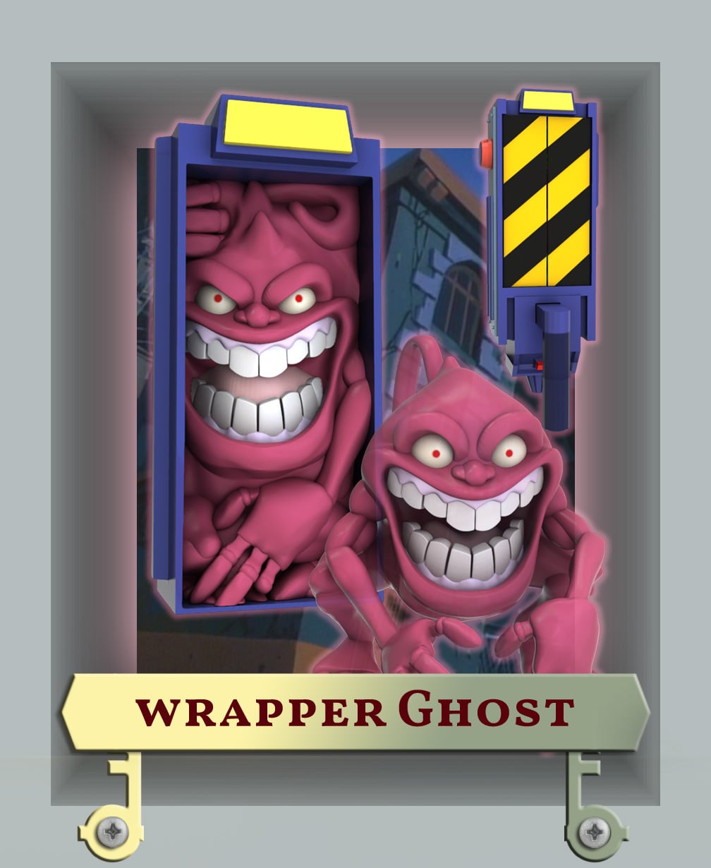 Wall mounted Ghost Trap Wrapper Ghost with BONUS 3d model