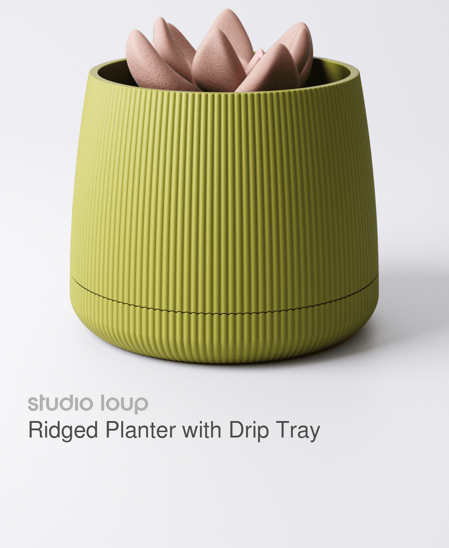 Ridged Planter with Drip Tray 3d model