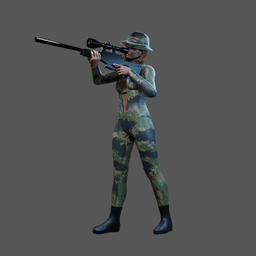 Female Navy Seal Sniper v2 3d model