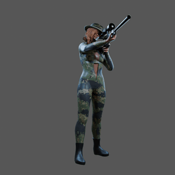 Female Navy Seal Sniper v2 3d model