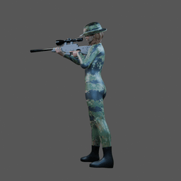 Female Navy Seal Sniper v2 3d model