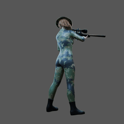 Female Navy Seal Sniper v2 3d model
