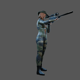 Female Navy Seal Sniper v2 3d model