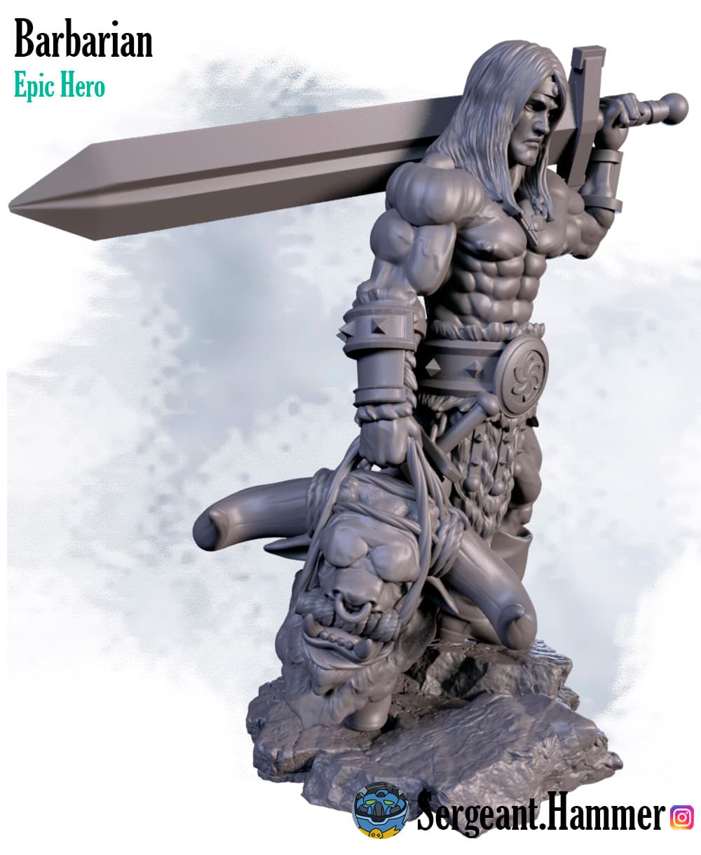 Barbarian with Sword 3d model