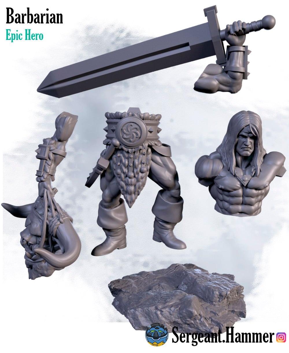 Barbarian with Sword 3d model