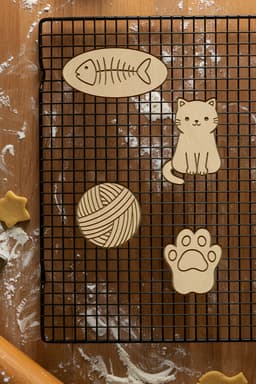 Crazy Cat Set Cookie Cutter, Biscuit Cutter 3d model