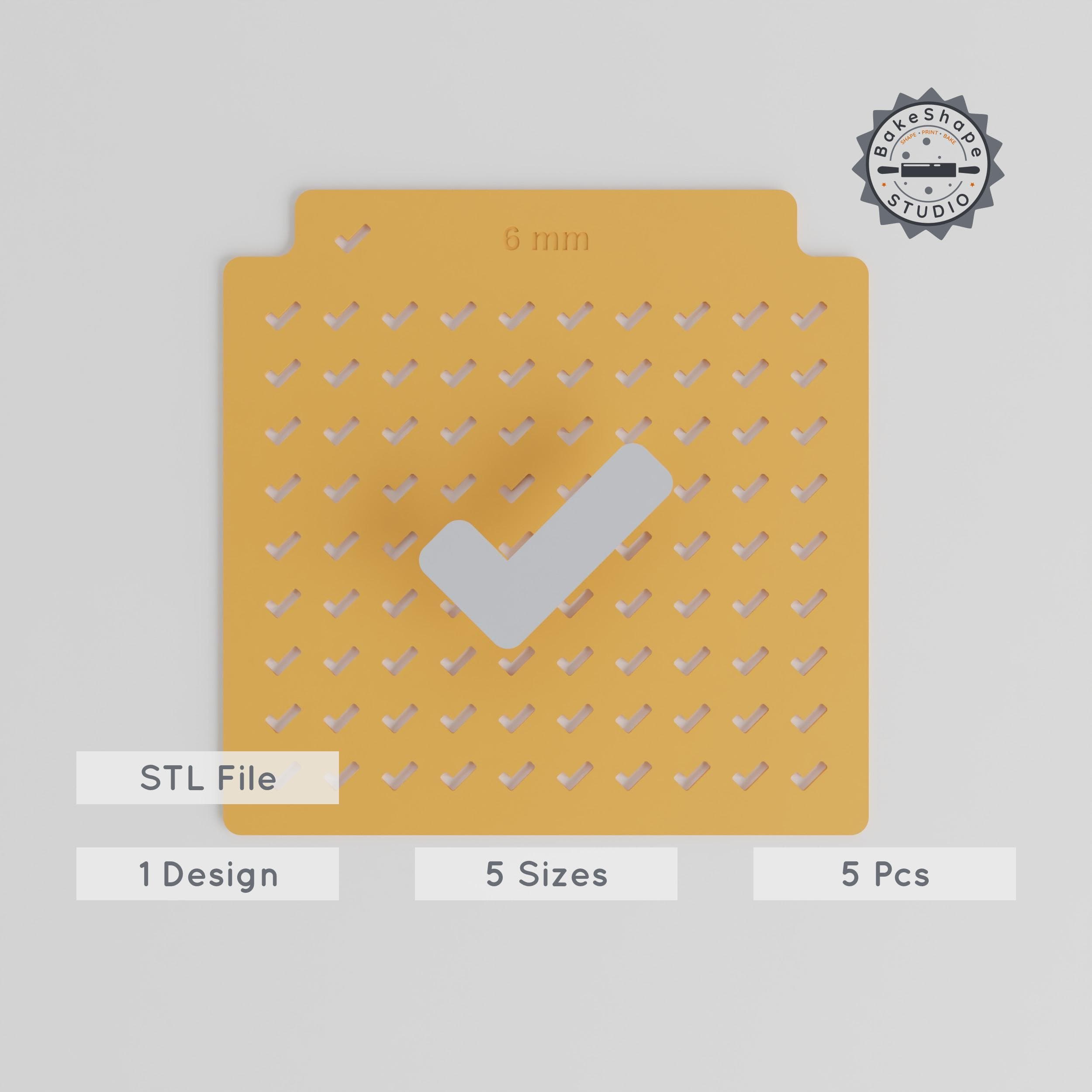 Check Mark Sprinkle Stencil Set, 5 Sizes, Compatible with Sugar & Cocoa, Tick Mark Design for Baking & Decoration PRODUCT_1324 3d model