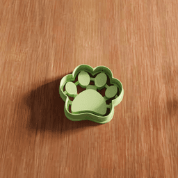 Animal Paw Print Cookie Cutter Stamp Utensil 3d model