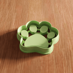 Animal Paw Print Cookie Cutter Stamp Utensil 3d model