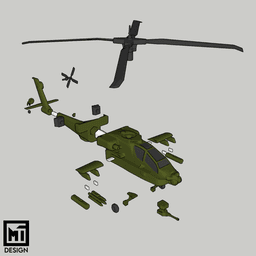 Boeing AH-64 Apache - 1:56 Scale Model 3d model
