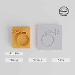 Explosive Stamp Tile Set, 5 Sizes, Perfect for Clay, Cookie & Fondant Decor PRODUCT_4564 3d model