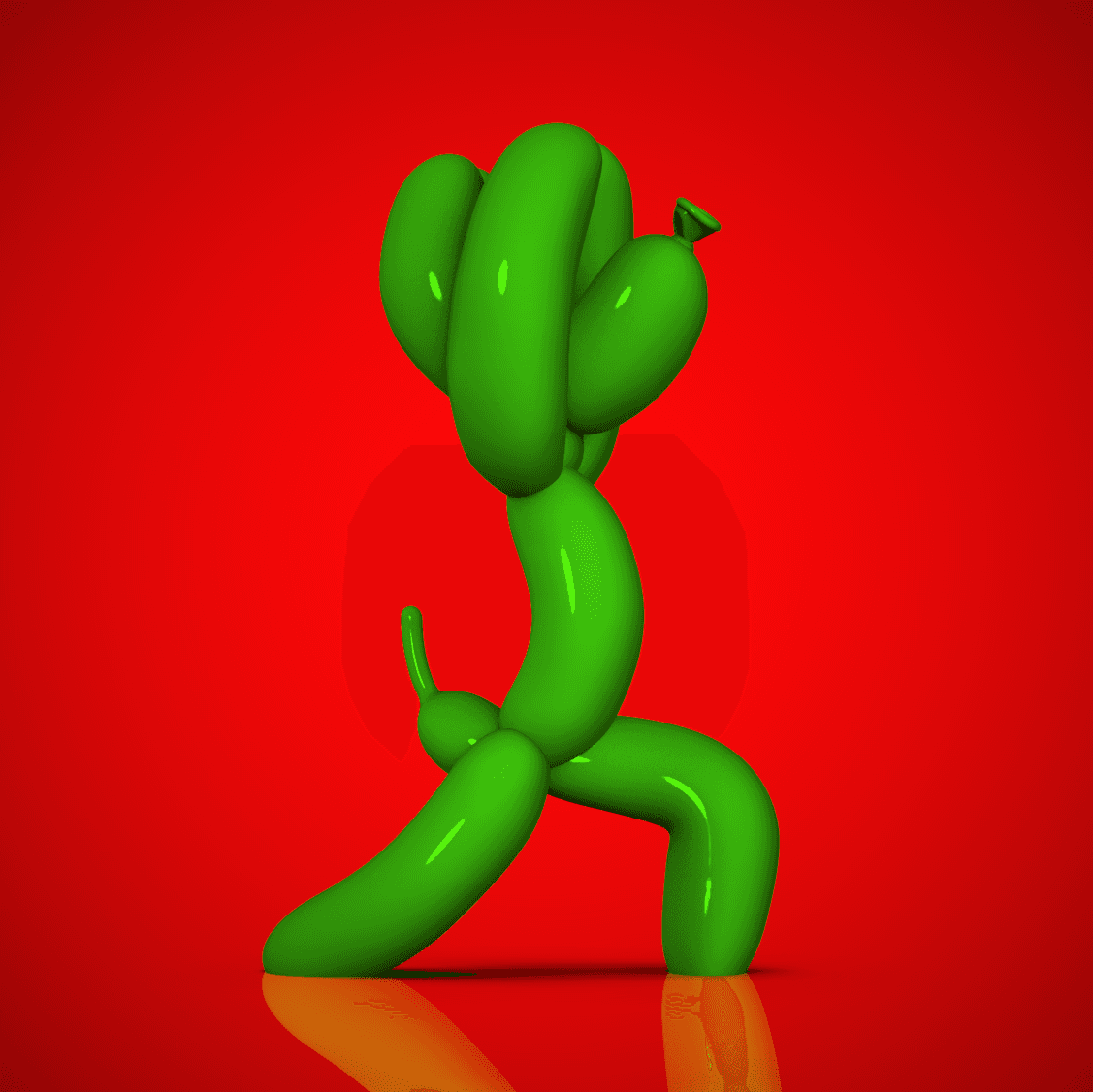 Balloon Doggy Yoga -Warrior1 Pose 3d model