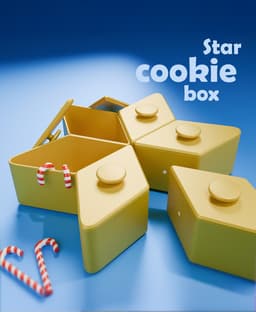 Star Cookie Box with Magnetic Connection 3d model