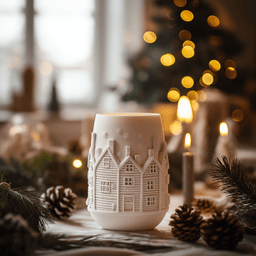 Festive Houses Vase - Bring Holiday Magic Home 3d model