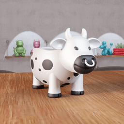 Cute Cow Decorative Desktop Organizer Storage 3d model