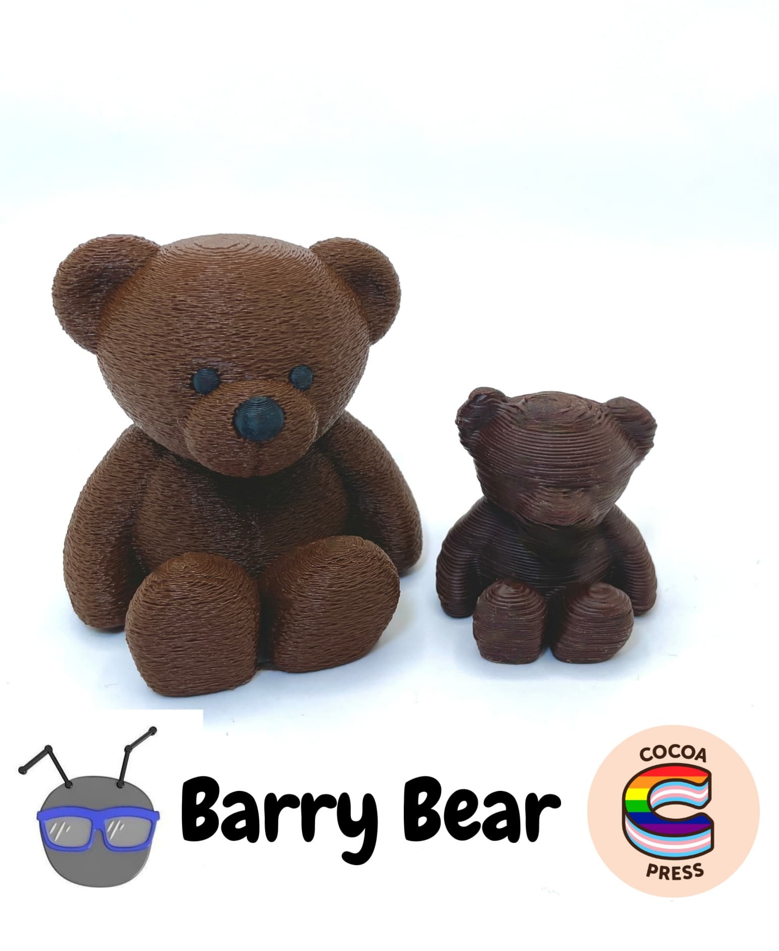 One in Polymaker Brown PLA, one in Dark Chocolate!