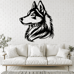 Husky Face 2D Wall Art/Window Art 3d model