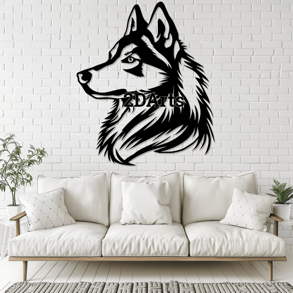 Husky Face 2D Wall Art/Window Art 3d model
