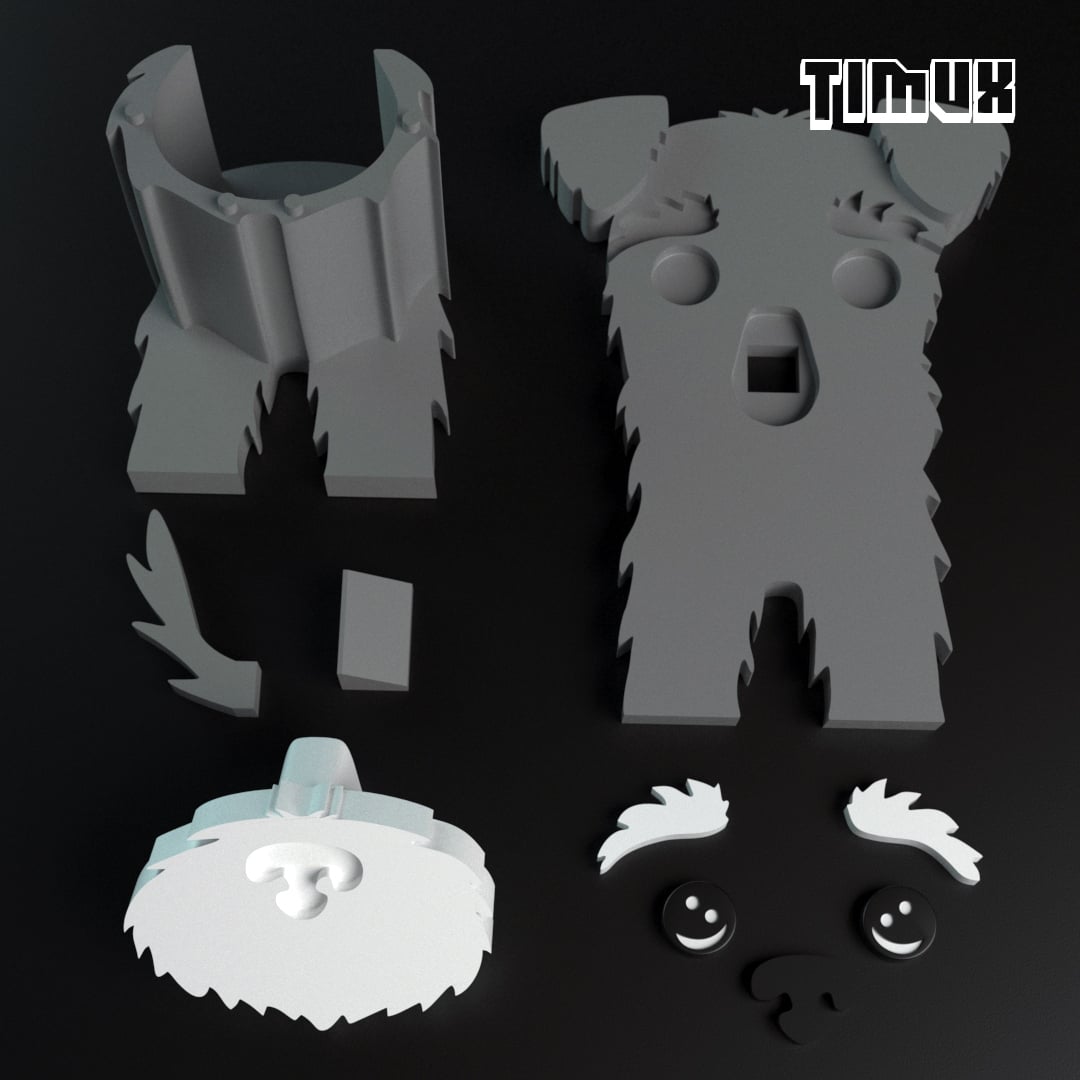 SCHNAUZER GLASSES HOLDER 3d model