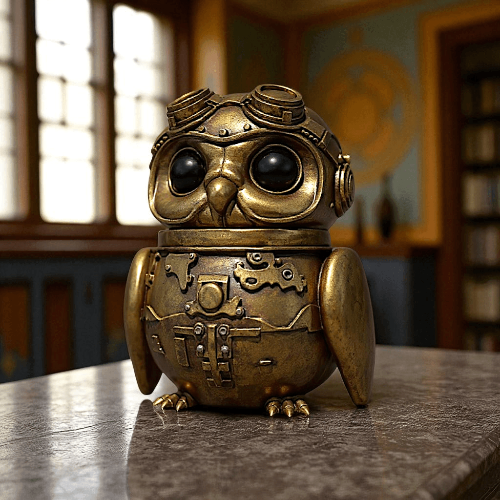 Steampunk Owl Storage Jar 3d model