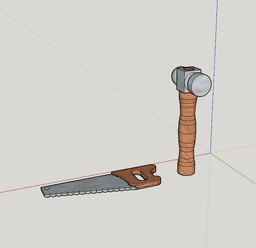 Model Ball Peen Hammer and Saw 3d model