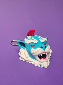 Fu Dog with Mohawk Keychain 3d model