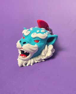 Fu Dog with Mohawk Keychain 3d model