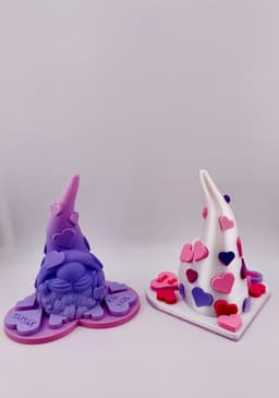 Valentines Day Gnome with Base 3d model