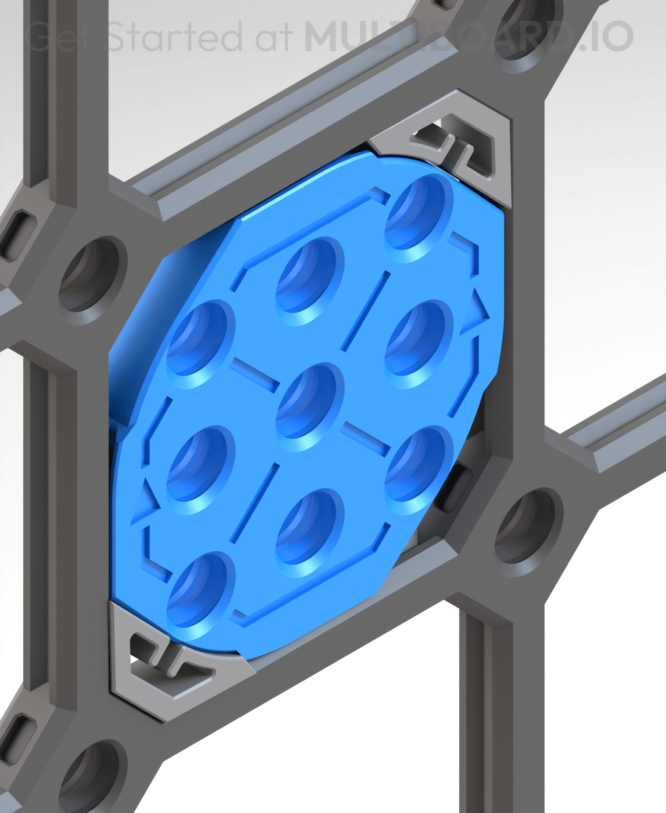 High Density Small Threads - Square Plate Twist Lock 3d model
