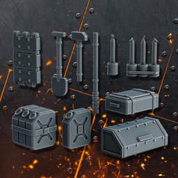 Kolossale Kampfpanzer project promo bits set 3d model