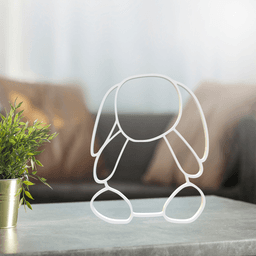 Rabbit Line Art, Modern, Minimalist 3d model