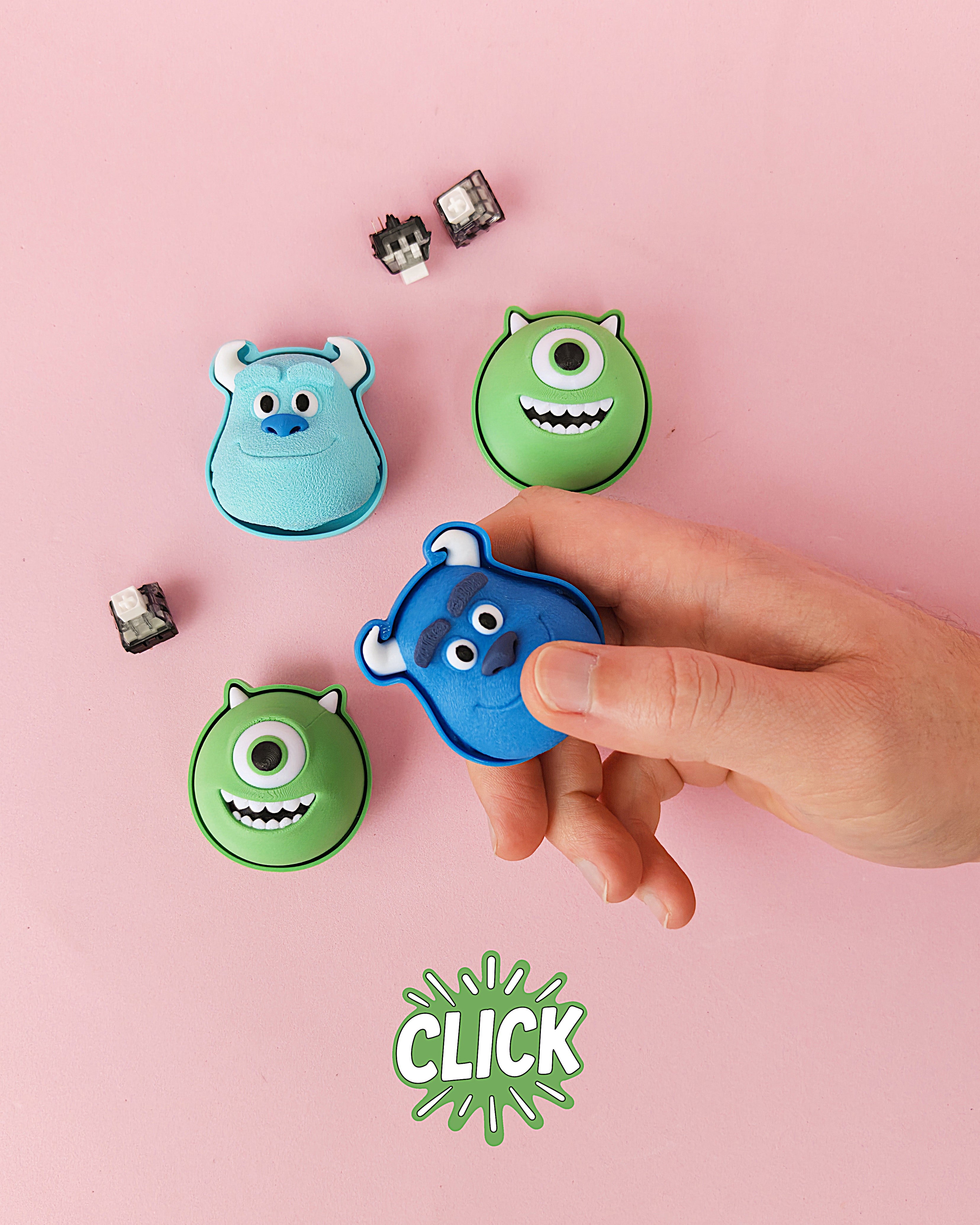 Mike and Sully Fidget Clicker Keychain | Monster Inspired Clicker 3d model