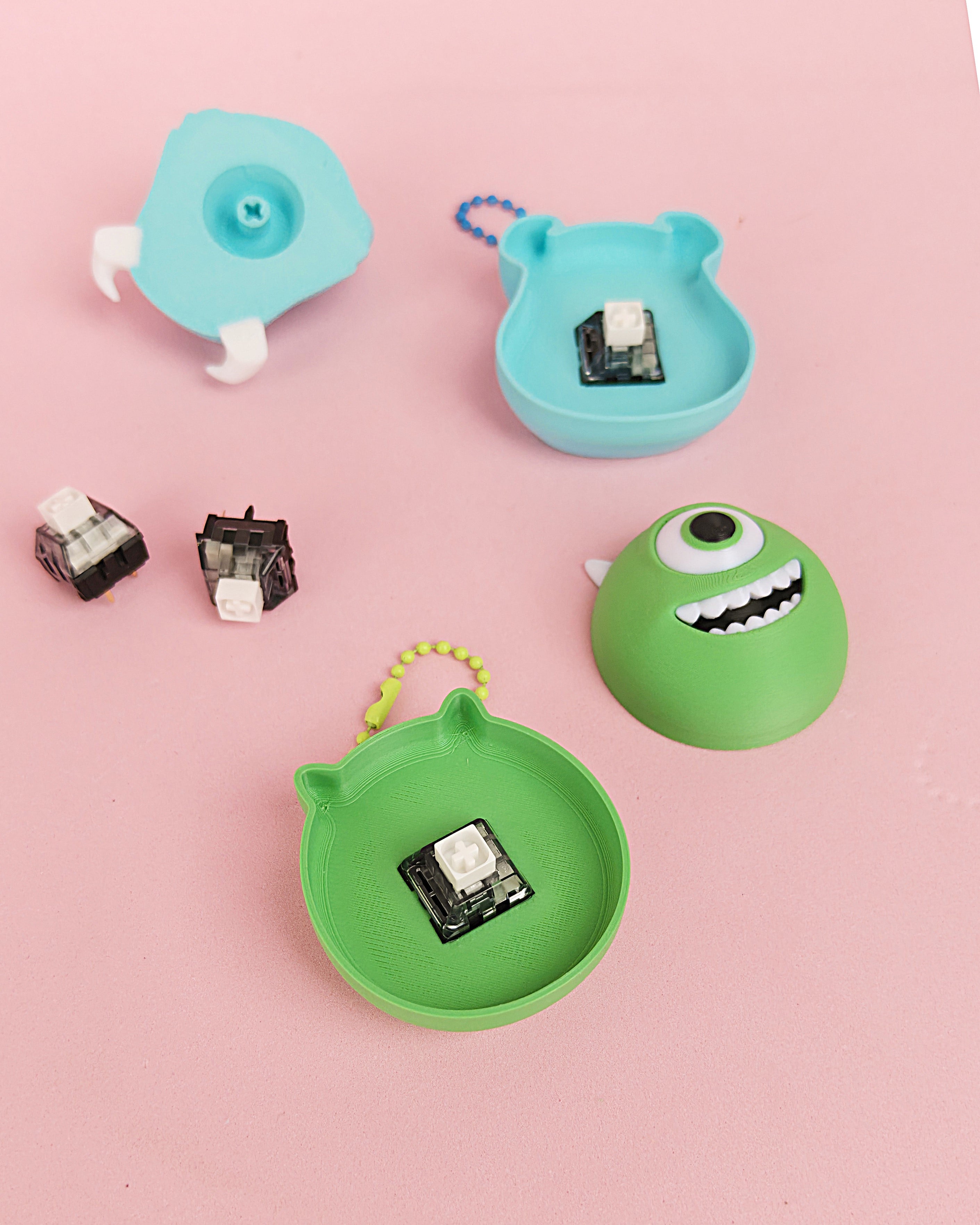 Mike and Sully Fidget Clicker Keychain | Monster Inspired Clicker 3d model