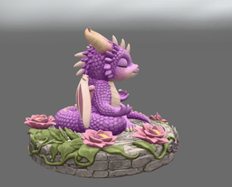 Meditating Baby Dragon STL File for 3D Print 3d model