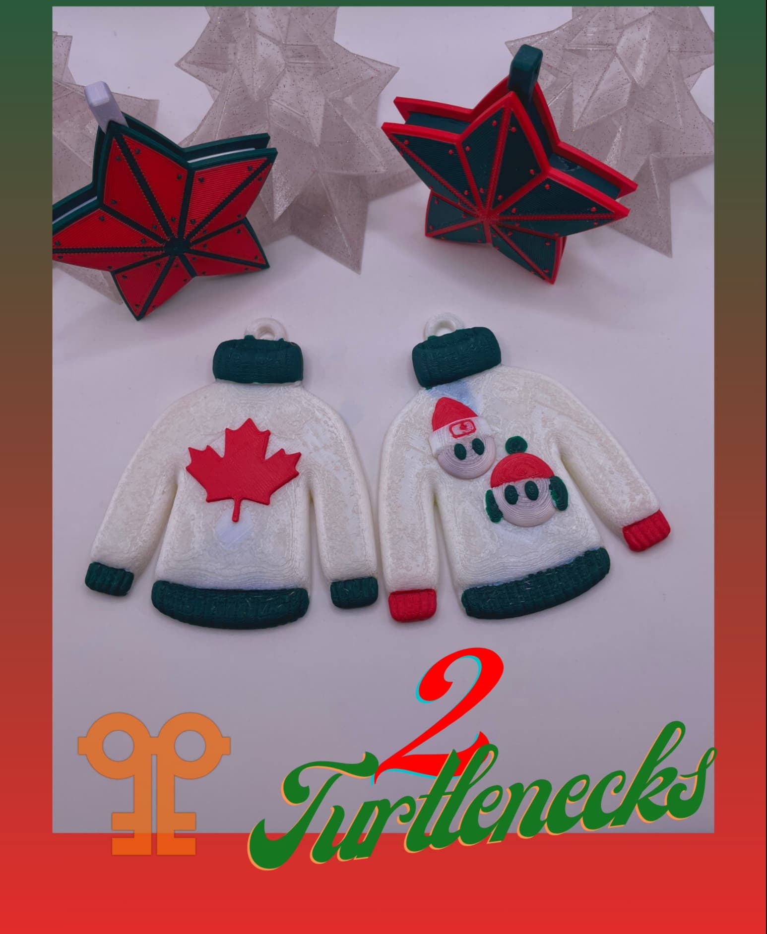 2Turtleneck Christmas Tree Ornaments 3d model
