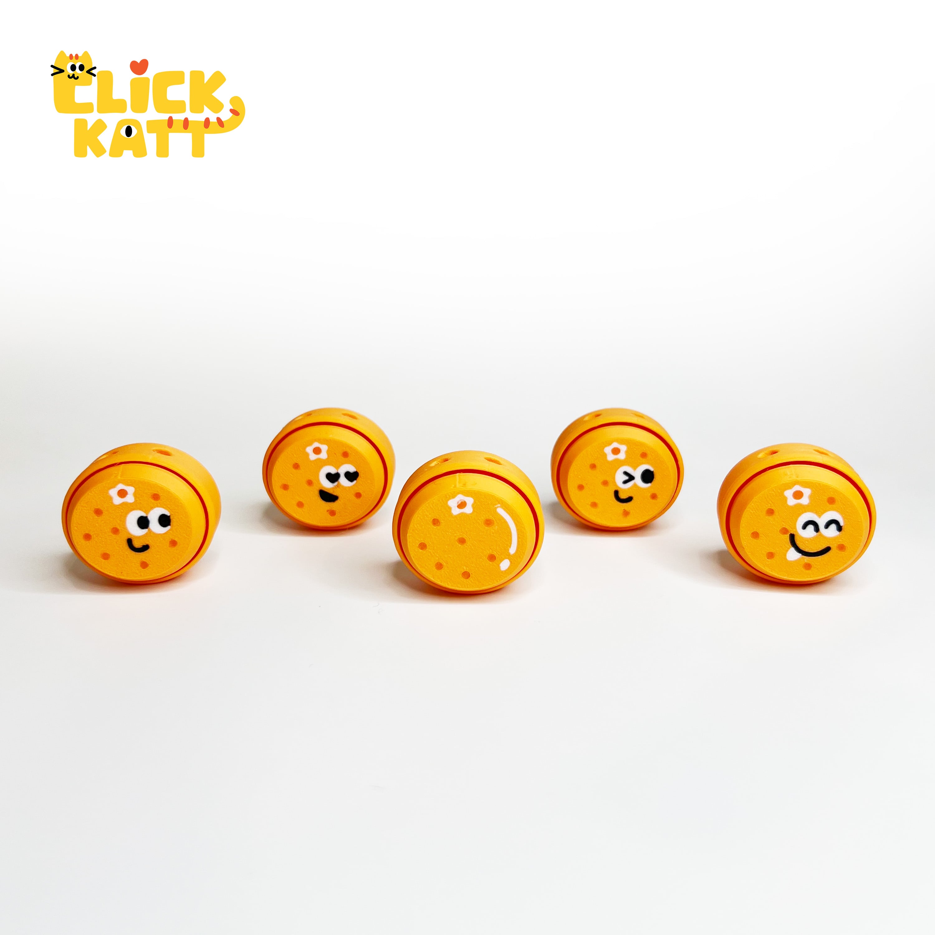 Orange - Clicker Fidget Toy Keychain 3d model