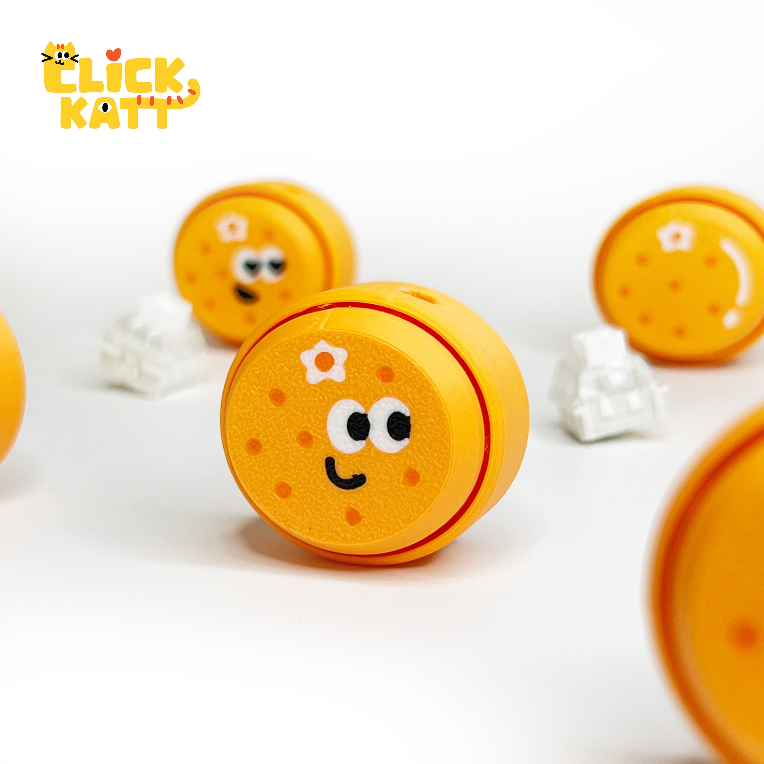 Orange - Clicker Fidget Toy Keychain 3d model