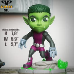 Beast Boy Chibi STL for 3D Printing ChibiSTL 3DXM 3d model
