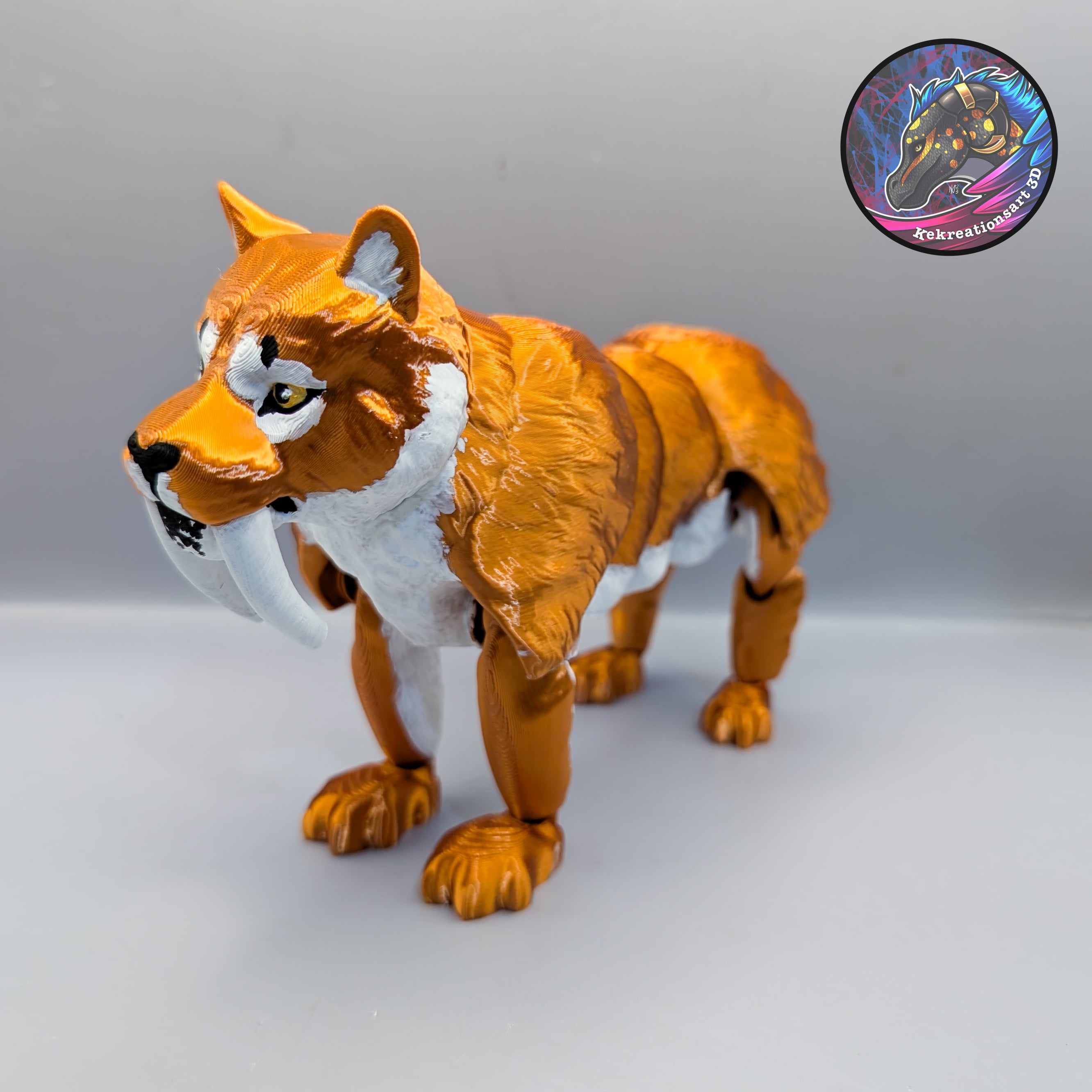 flexi sabertooth cat 3d model