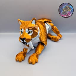 flexi sabertooth cat 3d model