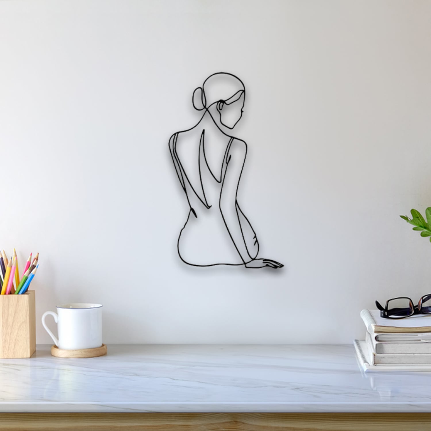 Woman Sitting Wall Art 3d model