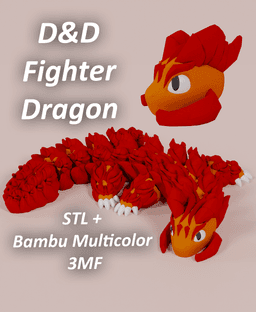 Fighter Dragon - D&D Articulated Dragon Fidget Toy 3d model
