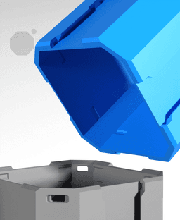 4x1x1.5 - Topped Multipoint Rail - Pop-In Multibin Shell Extension 3d model
