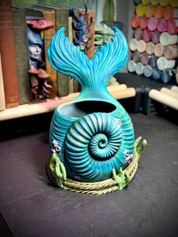 mermaid nautilus planter 3d model