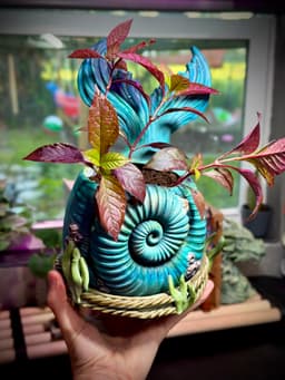 mermaid nautilus planter 3d model