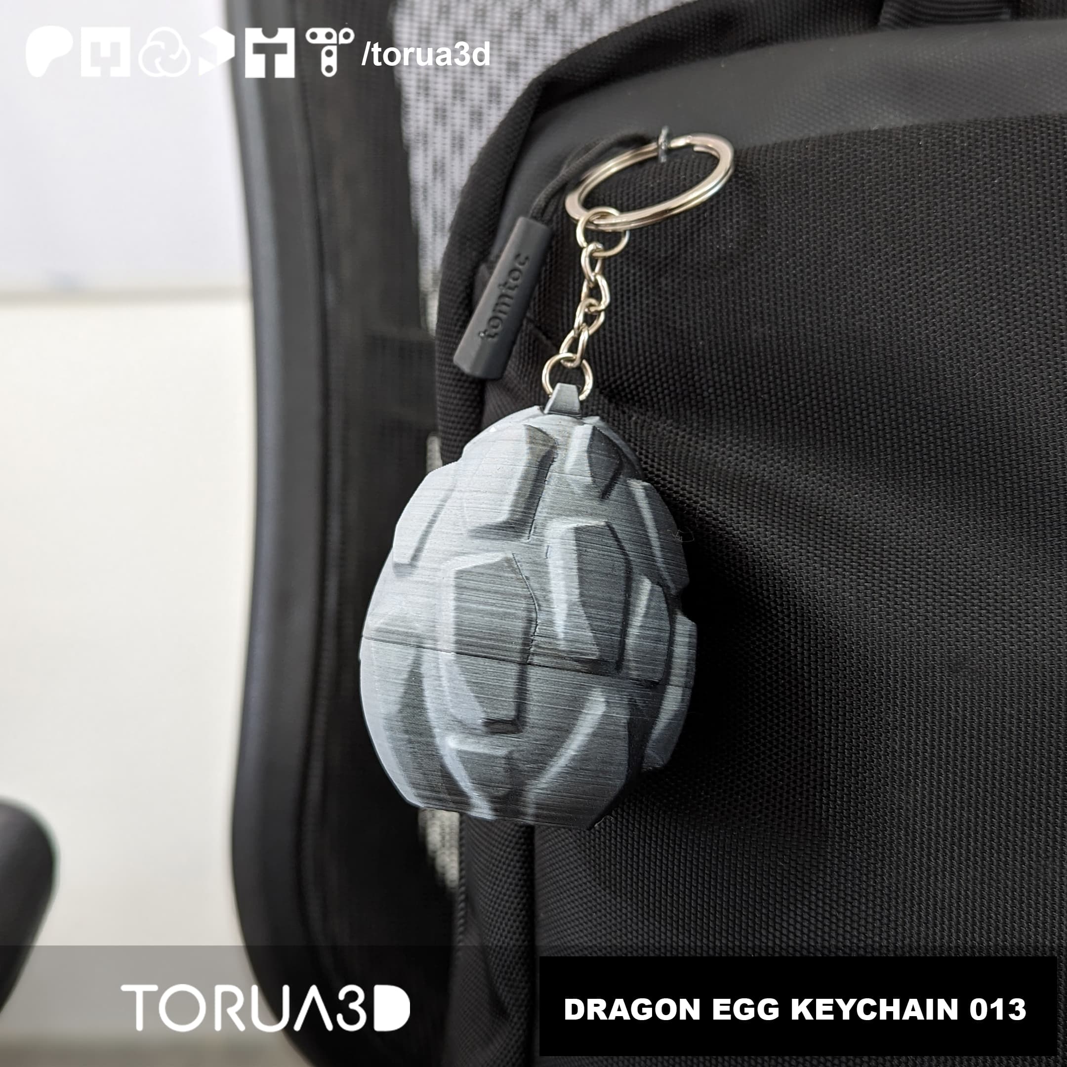 DRAGON EGG KEYCHAIN 013 - Print in place - STL File 3d model