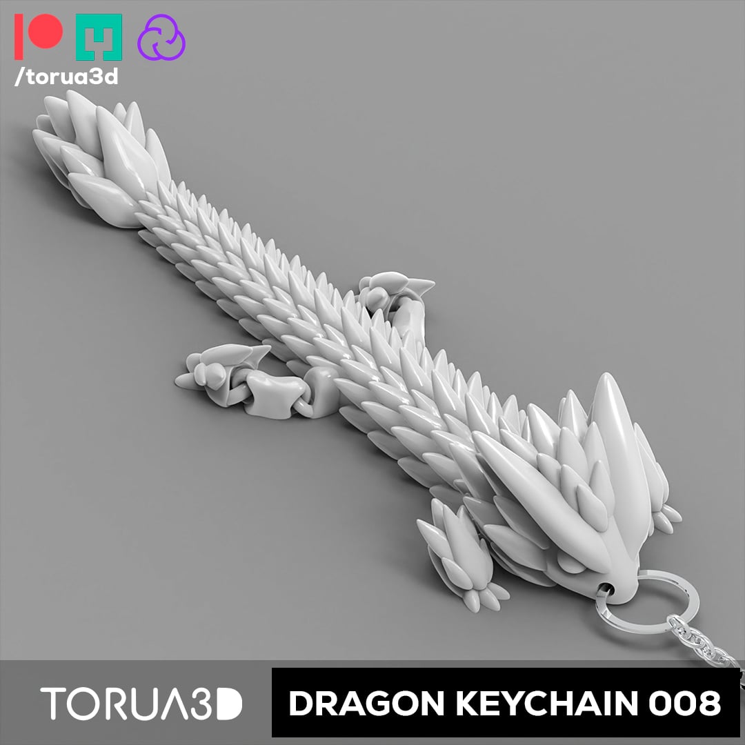 Articulated Dragon keychain 008 3d model