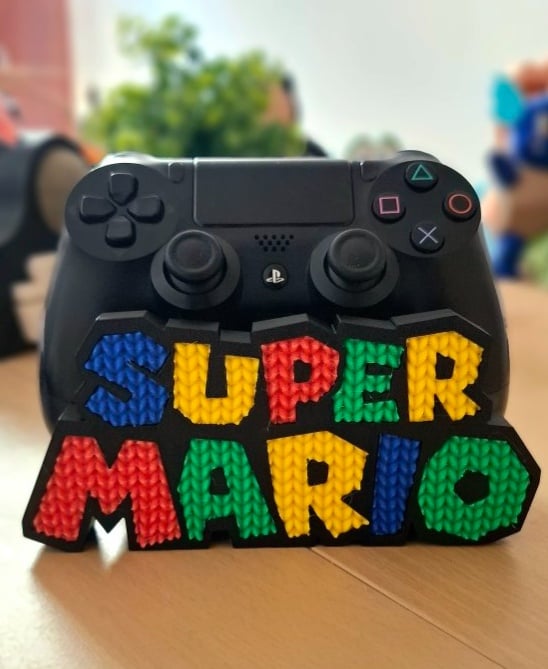 Super Mario (Logo) - Controller Holder Multiparts 3d model