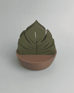 Monstera Leaf Coaster Set 3d model