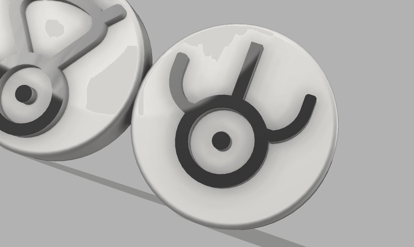 POKEMON UNOWN NON-MMU FRIDGE MAGNET “W” 3d model